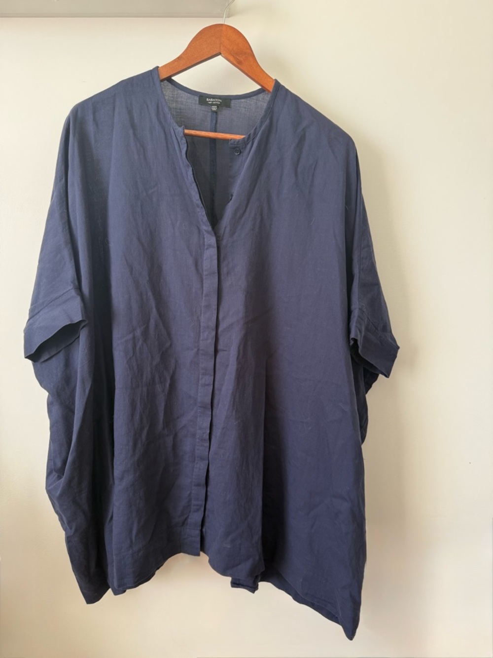 Babaton Navy Round-Neck 100% Cotton Top
